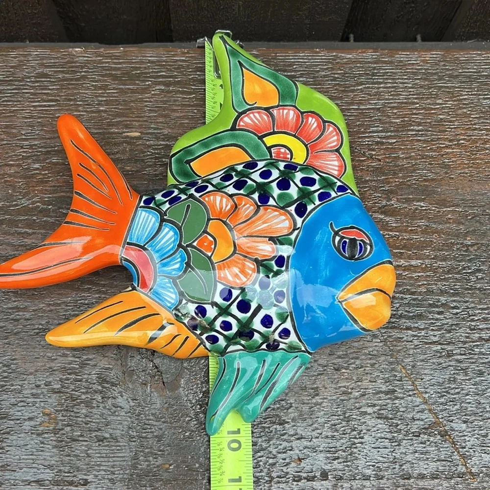 Colorful Talavera Fish Wall Decor